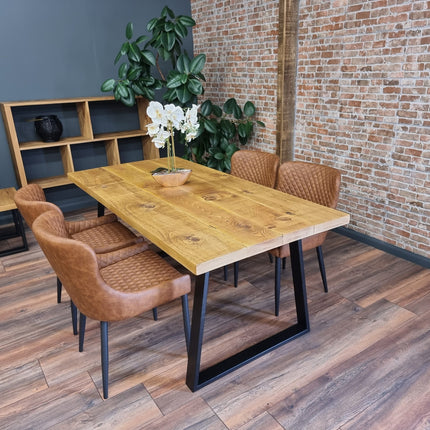 Rustic Dining Table Metal LEGS Industrial Rustic Wood Handmade Table Cotswold