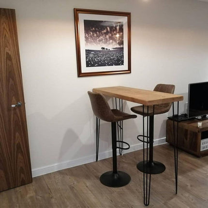 Freestanding Rustic Console Table With Hairpin Legs 24cm Depth