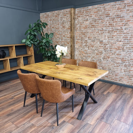 Rustic Dining Table Metal LEGS Industrial Rustic Wood Handmade Table Cotswold