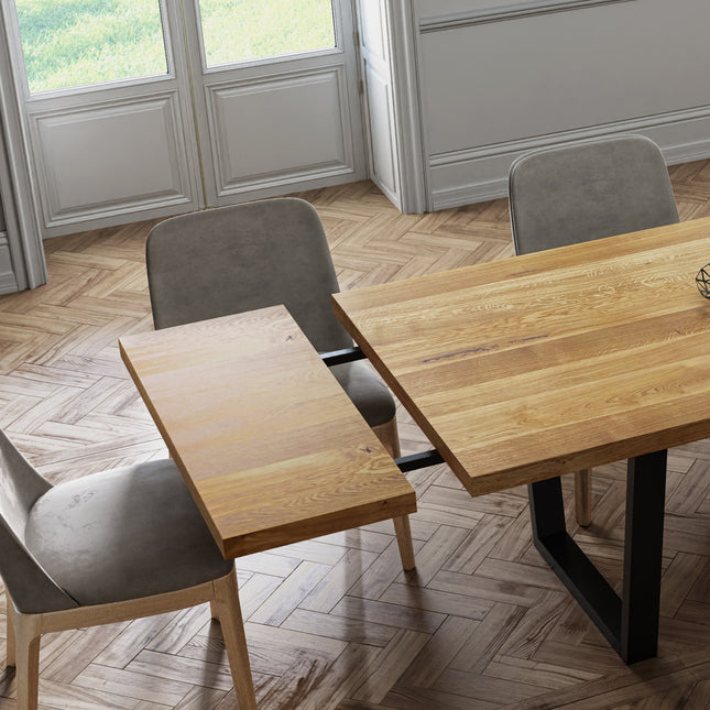 Extendable Solid Oak Dining Table Clar VF Legs 087
