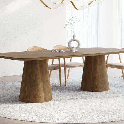 Solid Oak Dining Table with Wooden Base 045