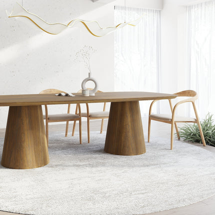 Solid Oak Dining Table with Wooden Base 045