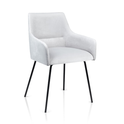 Dining chair Vito with metal legs and armrest