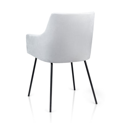 Dining chair Vito with metal legs and armrest
