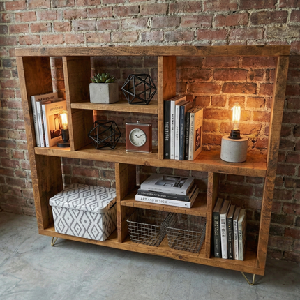 Rustic Bookcase Handmade Industrial Style Bookcase Bookshelf Storage Unit Cabinet 1510