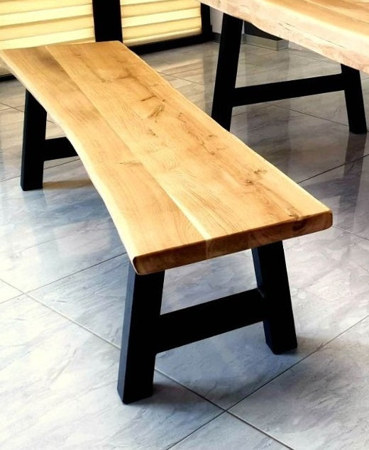 Solid Oak Dining Bench Chunky Legs 0107 - 38 cm, 230 cm
