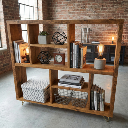 Rustic Bookcase Handmade Industrial Style Bookcase Bookshelf Storage Unit Cabinet 1510