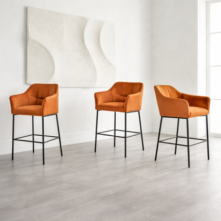 Bar Stools Boston with black metal base