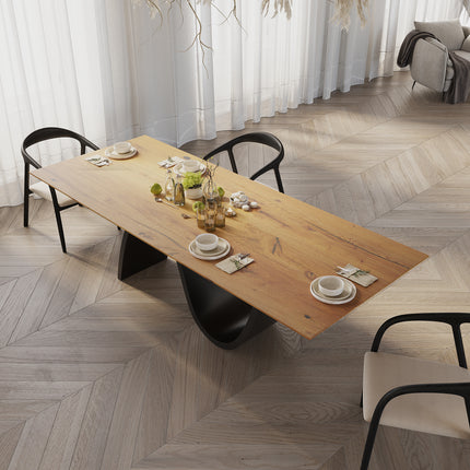 Ashby Oak Modern Dining Table Wave