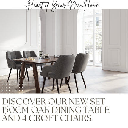 SET Solid Oak Dining Table + Chairs CROFT