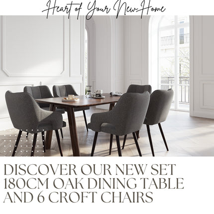 SET Solid Oak Dining Table + Chairs CROFT