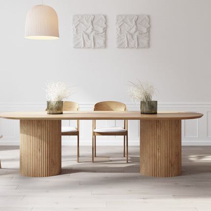 Oak Dining Table Steel Base 097