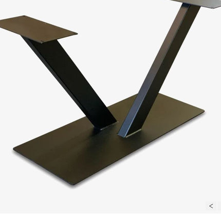 Dining Table Live Edge Extendable 2-Sides Dining Table Kitchen Industrial Rustic Wood, V Steel Base