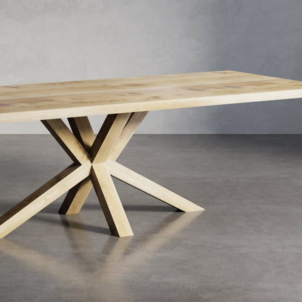 Sotby Oak Modern Dining Table Star Wooden Base