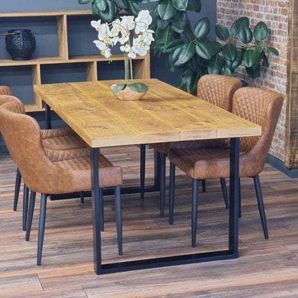 Rustic Dining Table Metal LEGS Industrial Rustic Wood Handmade Table Cotswold