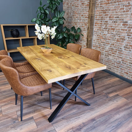 Rustic Dining Table Metal LEGS Industrial Rustic Wood Handmade Table Cotswold