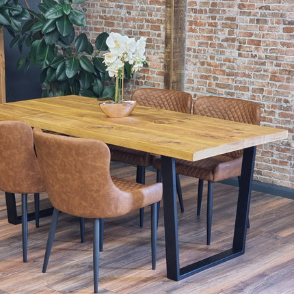 Rustic Dining Table Metal LEGS Industrial Rustic Wood Handmade Table Cotswold