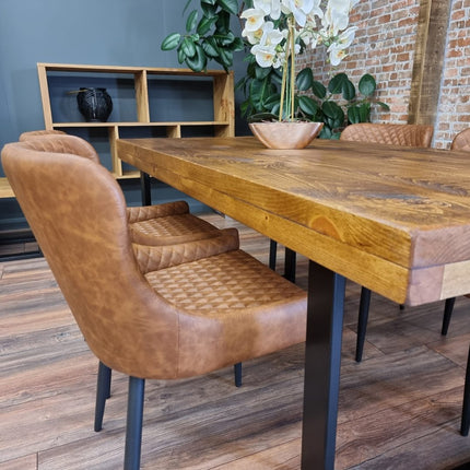 Grantham Thick Dining Industrial Dining Table Square Steel Legs