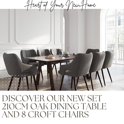 SET Solid Oak Dining Table + Chairs CROFT