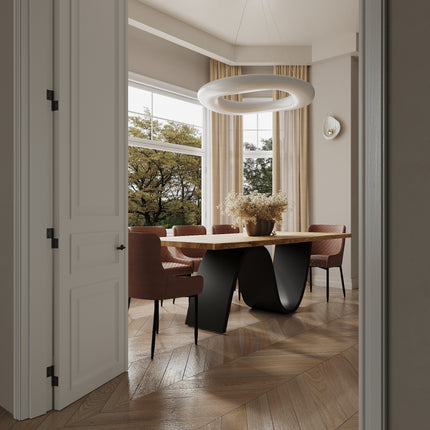 Ashby Oak Modern Dining Table Wave