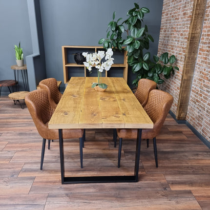 Rustic Dining Table Metal LEGS Industrial Rustic Wood Handmade Table Cotswold