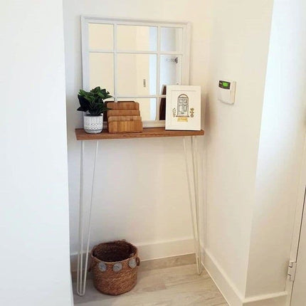 Solid Oak Console Table With Hairpin Legs 19.5cm Depth