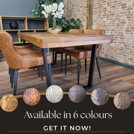 Grantham Thick Dining Industrial Dining Table V Frame Steel Legs