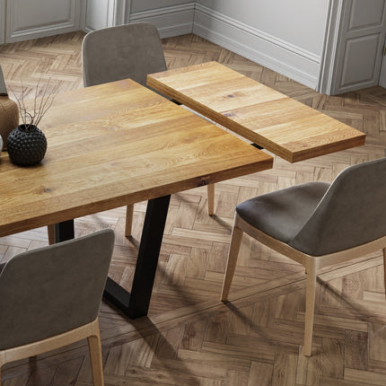 Extendable Solid Oak Dining Table Clar VF Legs 087