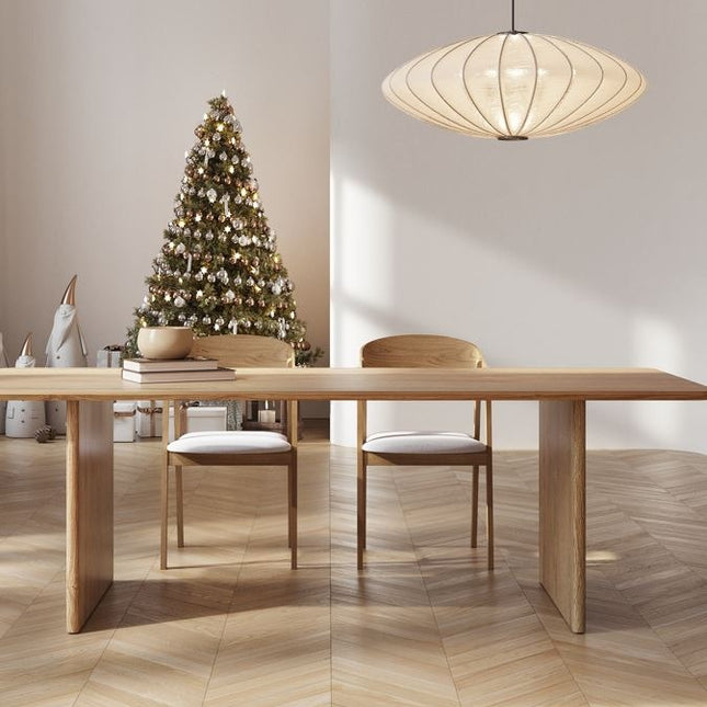 HARDWOOD Solid Oak Dining Table with Wooden Legs CLAR 036