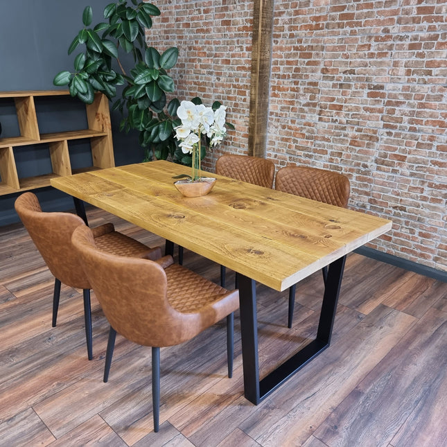 Rustic Dining Table Metal LEGS Industrial Rustic Wood Handmade Table Cotswold