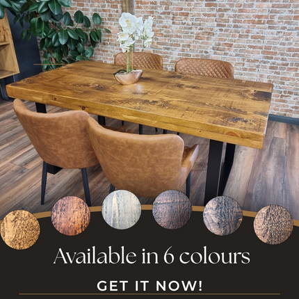 Grantham Thick Dining Industrial Dining Table Square Steel Legs