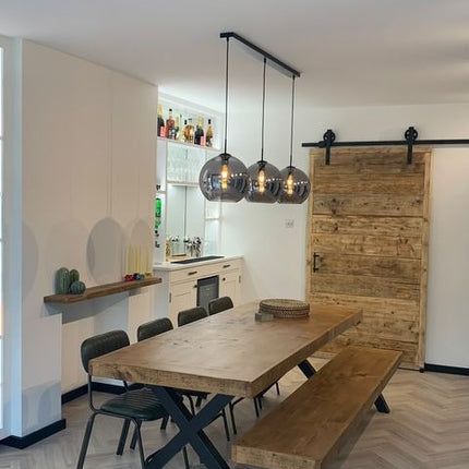 Extra Wide Dining Table Lincoln Dine Table Rustic Farmhouse Rustic Wood Chunky Metal Legs