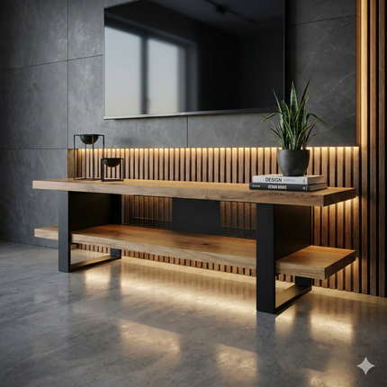 Oak loft TV stand Donington