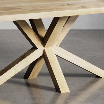 Sotby Oak Modern Dining Table Star Wooden Base