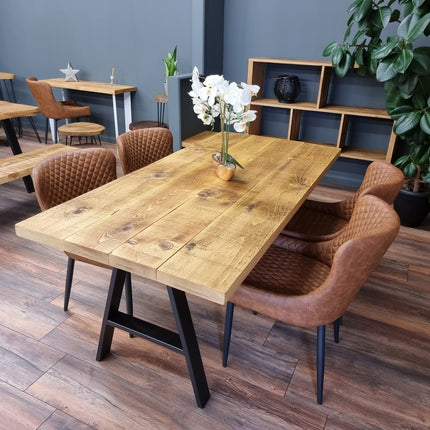 Rustic Dining Table Metal LEGS Industrial Rustic Wood Handmade Table Cotswold