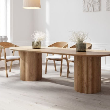 Oak Dining Table Steel Base 097