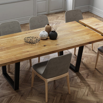 Extendable Solid Oak Dining Table Clar VF Legs 087