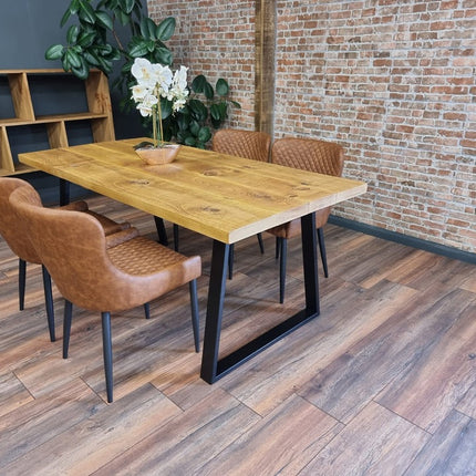 Barton Rustic Dining Table  Industrial Rustic Wood Steel Legs Cotswold