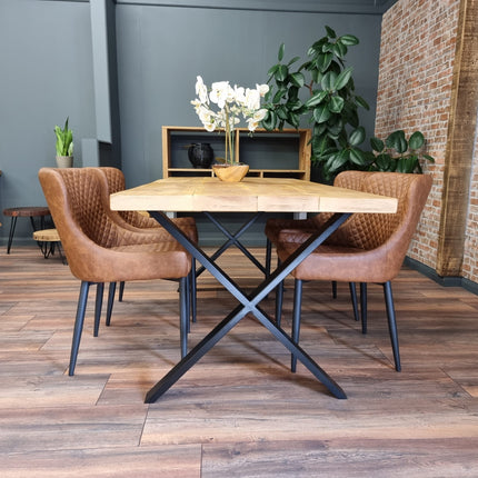 Rustic Dining Table Metal LEGS Industrial Rustic Wood Handmade Table Cotswold