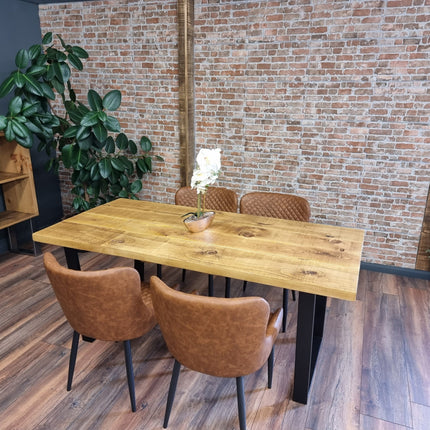 Rustic Dining Table Metal LEGS Industrial Rustic Wood Handmade Table Cotswold