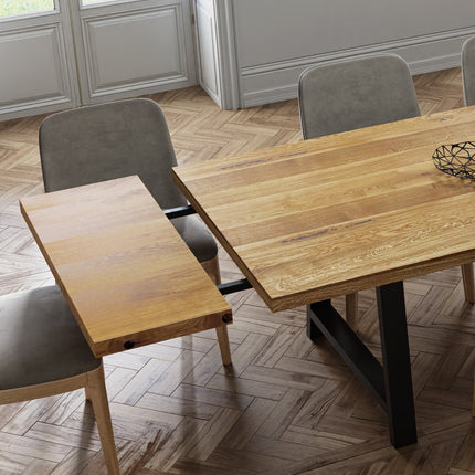 Extendable Solid Oak Dining Table Clar AF Legs 085
