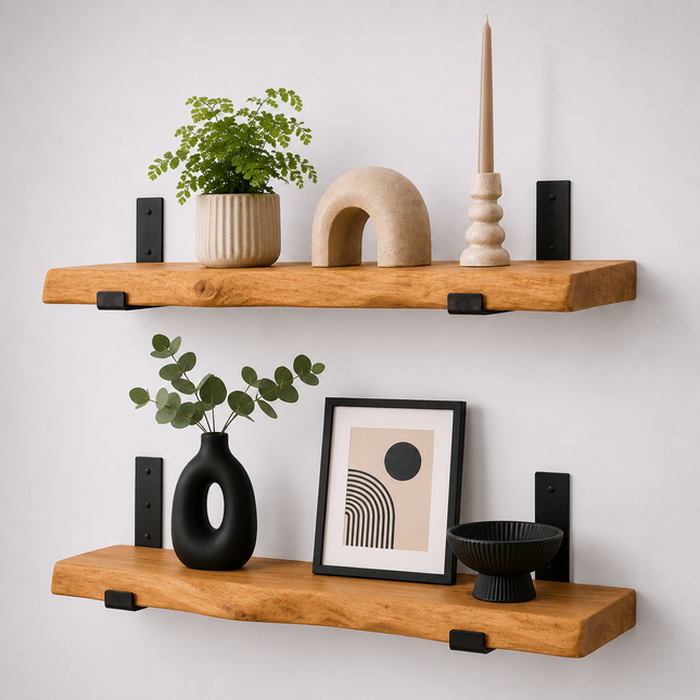 Firsby Live Edge Rustic Shelf U Shaped Bracket