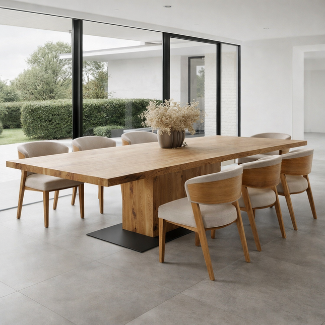 Amber Solid Oak Dining Table