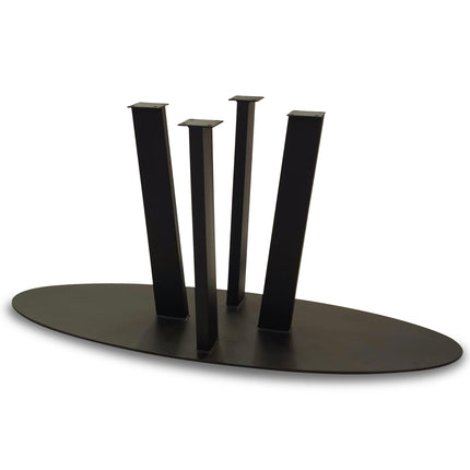 Solid Oak Dining Table Steel Leg 048