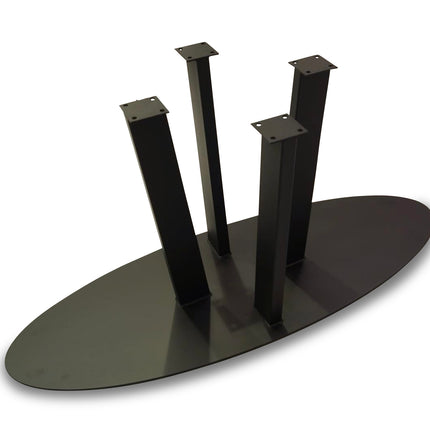 Solid Oak Dining Table Steel Leg 048