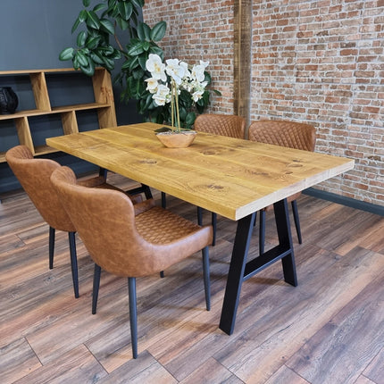 Rustic Dining Table Metal LEGS Industrial Rustic Wood Handmade Table Cotswold