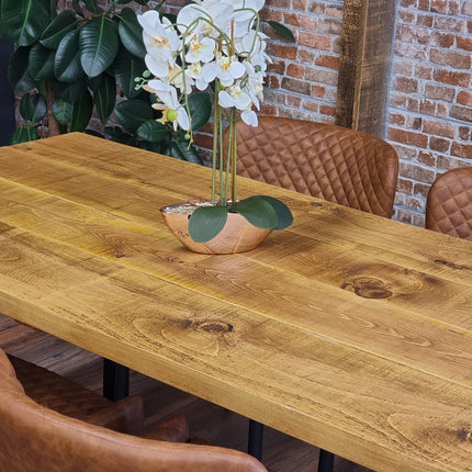 Rustic Dining Table Metal LEGS Industrial Rustic Wood Handmade Table Cotswold