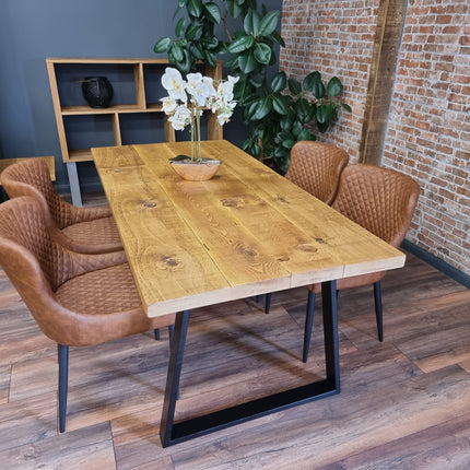 Rustic Dining Table Metal LEGS Industrial Rustic Wood Handmade Table Cotswold