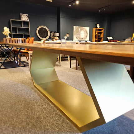 Searby Solid Oak Dining Table Steel Leg