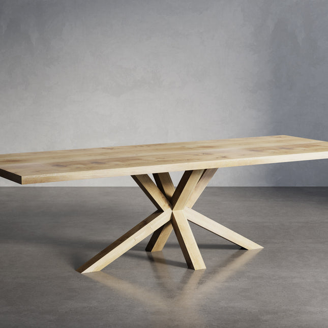 Sotby Oak Modern Dining Table Star Wooden Base